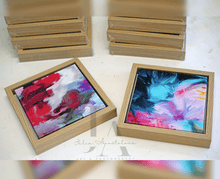 Set of 6 Framed Canvas Art Prints with Natural Wooden Shadow Box, perfect Gifts for every accession, mother's day gift, housewarming, father's day gift, art gift for her, nursery art