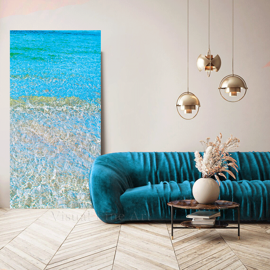 Turquoise Waters Relaxing Wall Art Coastal Decor Zen Canvas Print