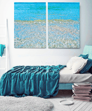 Turquoise Waters Set of Two Wall Art, Relaxing Wall Art in bedroom setting over bed, Coastal Decor, Zen Canvas Print, Abstract Tropical Waters, Gift for someone special and gift for sea lover.