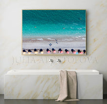 Aerial Beach Wall Art, Beach Umbrellas Turquoise Waters, People, Summer, Ocean Waves Canvas Print Coastal Zen Decor, Aerial Beach Ocean Waves Coastal Wall Art Zen Decor Turquoise Waters Canvas Print, Ready To Hang, Julia Apostolova, Greece, Greek Icelands, Aerial Beach, Zen, Bedroom Art, Art for Him, Office Decor, Sand Beach, Spa Decor, Piliates Gift, Drone Photography, zen wall art, coastal, zen decor, Ocean Waves, zen abstract water wall art, Summer, large aerial photo, Umbrella At The Beach, Sea Art