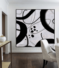 Black White Geometric Abstract Wall Art Painting of Organic Shapes & Swirling Dark Lines Canvas Art, Black White Abstract Painting Large Wall Art for Modern Decor, Black White Canvas Art, textured painting, black and white wall art by Julia Apostolova, organic shapes, moon agate, geode wall art, geode painting, wall decor, interior art, livingroom wall decor, art for living room, dart for dining room, office art, textured wall art painting, interior designer, art for him