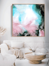 Abstract Painting Blush Pink Turquoise Teal Large Canvas Wall Art for Modern or Boho Wall Decor Ink Painting Extra Large Wall Art Boho Wall Art 'Mystical Poetry' by artist Julia Apostolova, Minimalist READY TO HANG Alcohol Ink Art, Tender color, romantic Painting, zen wall art, Contemporary Art, Abstract Art, Modern Art Decor, Original Painting, elegant art, floral wall art, abstract floral painting, abstract print, elegant decor, elegant wall art, living room decor, gift for her, nursery art, birthday gift