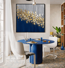 Navy Blue Large Minimalist Wall Art, Unique Gold Leaf Canvas, Gold Abstract Painting, Modern Decor, Julia Apostolova, Abstract Original Painting Textured Art with Gold and Silver Leaf for Luxury Wall Decor 'Autumn Jewels', Modern Design, Interior Designer, Luxury Wall Art, Contemporary Art, Glitter Gold Painting, Luxury Art, Glam Art, Livingroom Wall Art Decor, Bedoom Art, Minimal Art, Gift for Him, Gift for Her, Office Art, Father's Day Gift, Art for Living Room, Abstract Art, Glam Decor