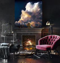 Cloud Painting Stormy Cloud Abstract Art by artist Julia Apostolova, Large Cloud Wall Art Canvas Print for Modern Home Office Decor, Cloud Print on high qualify Canvas from Original Dark Blue Wall Art, Celestial Art, Trend Art for Bedroom, Living room Office, Hotel, Restaurant, also ideal gift for him, art for him, hotel lobby decor, airbnb wall decor, large canvas print, Celestial Clouds, affordable art, visual art, bathroom art, bedroom art