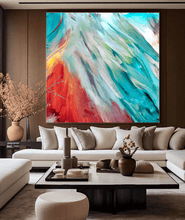 Tropical Senses, Colorful Abstract Painting, Julia Apostolova, Large Canvas Modern Teal Wall Art, Trend Boho Decor, Maximalist Art Print, Large Canvas Boho Decor Teal Art Tropical Print Colorful Painting Living Room, Bedroom Wall Decor, Colorful Art, Abstract Painting Large Canvas Bold Wall Art Boho Decor, Floral Painting, Abstract Wall Art, Large Wall Art, Modern Decor, teal wall art, mother's day gift, exotic decor, zen wall art, zen painting, large art, trendy decor, interior, hallway, art gift for him