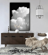 Black Sky White Clouds Painting Black White Cloud Wall Art Canvas for Large Modern Trend Wall Decor Canvas Print Large Modern Trend Decor Abstract Clouds Dark Decor in living room decor setting. Black White Art in office decor. Dark Painting Abstract Large Cloud Wall Art on high qualify Canvas from Original Cloud Painting by artist Julia Apostolova, perfect Teal Wall Art Trend Decor for Bedroom, Living room Office, Hotel, Restaurant, also ideal gift for him, vertical art, modern print, aesthetic art, trendy