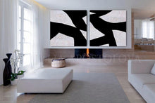 Black White Wall Art, Abstract Paintings, Geometric Black White Art,Two Cancases, Textured Canvas, Modern Decor, Julia Apostolova, Modern Office Decor, Nordic Decor, Large Wall Art, Livingroom Art, Wall Decor, Textured Prints, Huge Wall Art