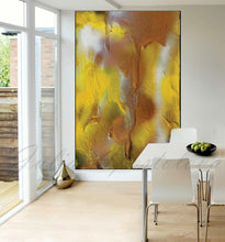 Yellow Copper Abstract Large Wall Art Canvas Print Summer Modern Yellow Painting Julia Apostolova interior decor modern art
