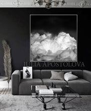 Black White Cloud Painting, Large Cloud Wall Art Black White Cloud Canvas Print, Modern Office Decor, Canvas Print, Black Art, Cloud Painting, Cloud Abstract Celestial Wall Art Canvas Print, Minimalist Trending Decor, Black White Clouds, Large Cloud Art Decor, Cloudscape, Julia Apostolova Cloud Painting, Interior, Decor, Design, Trend Decor, Scandi, Nordic, Modern, Scandinavian Art, Nordic Decor, Home Decor, Interior Designer, Livingroom Art, Bedroom, Art above Bed, Art above Sofa, Trending, Nordic Wall Art