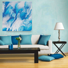 Blue White Abstract Art Canvas Print, Coastal Decor, Azure Square Wall Art, Spa Bathroom Decoration, Spa Wall Art, Bathroom Decor, Julia Apostolova, Abstract Ocean Painting, Sea Waves, Turquoise Blue White Canvas Print, Ocean Wall Art, Ocean Abstract Canvas, Nautical Decor, Kids Room Art, Bedroom Art, Bathroom Art, Interior Decor, Design, Living Room, Hotel Decor, Home Decor, Interior Designers, Airbnb Decor