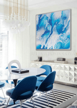 Blue White Abstract Art Canvas Print, Coastal Decor, Azure Square Wall Art, Spa Bathroom Decoration, Spa Wall Art, Bathroom Decor, Julia Apostolova, Abstract Ocean Painting, Sea Waves, Turquoise Blue White Canvas Print, Ocean Wall Art, Ocean Abstract Canvas, Nautical Decor, Kids Room Art, Bedroom Art, Bathroom Art, Interior Decor, Design, Living Room, Hotel Decor, Home Decor, Interior Designers, Airbnb Decor