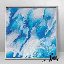 Blue White Abstract Art Canvas Print, Coastal Decor, Azure Square Wall Art, Spa Bathroom Decoration, Spa Wall Art, Bathroom Decor, Julia Apostolova, Abstract Ocean Painting, Sea Waves, Turquoise Blue White Canvas Print, Ocean Wall Art, Ocean Abstract Canvas, Nautical Decor, Kids Room Art, Bedroom Art, Bathroom Art, Interior Decor, Design, Living Room, Hotel Decor, Home Decor, Interior Designers, Airbnb Decor