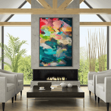 Floral Art Print Colorful Painting Abstract Canvas Large Wall Art Living Room or Bedroom Wall Decor Floral Wall Art Colorful Abstract Painting Print Large Canvas Bold Wall Art Boho Decor, Floral Painting by Julia Apostolova, Abstract Wall Art Canvas Print, Large Wall Art, Modern Decor, sage green wall art, mother's day gift, exotic wall decor, teal wall art, spring, floral decor, colorful art, bold colors, zen wall art, zen painting, large art, trendy decor, interior, hallway, spring decor, art gift