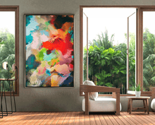 Red Flower Abstract Painting, Floral Wall Art Decor, Large Canvas Print, Colorful Art Print, Modern Wall Decor, Floral Art Print, Colorful Painting, Abstract Canvas Large Wall Art, Living Room or Bedroom Wall Decor, Bold Wall Art, Boho Decor, Floral Painting by Julia Apostolova, Abstract Wall Art, Large Wall Art, Modern Decor, sage green wall art, mother's day gift, exotic wall decor, teal wall art, spring, bold colors, zen wall art, zen painting, trendy decor, interior, hallway, spring decor, art gift