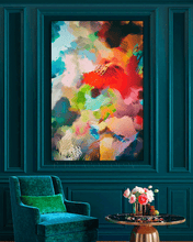Red Flower Abstract Painting, Floral Wall Art Decor, Large Canvas Print, Colorful Art Print, Modern Wall Decor, Floral Art Print, Colorful Painting, Abstract Canvas Large Wall Art, Living Room or Bedroom Wall Decor, Bold Wall Art, Boho Decor, Floral Painting by Julia Apostolova, Abstract Wall Art, Large Wall Art, Modern Decor, sage green wall art, mother's day gift, exotic wall decor, teal wall art, spring, bold colors, zen wall art, zen painting, trendy decor, interior, hallway, spring decor, art gift