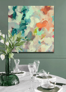 Floral Abstract Art, Pastel Wall Art, Botanical Art, Sage Green Orange Painting, Large Canvas Print, Exotic Gardens, Colorful Painting, Abstract Painting, Wall Art Decor, Modern Decor, Abstract Print, Wall Decor, Abstract Canvas, Pastel Wall Decor, Sage Green Abstract Painting, Modern Decor, Living Room, Interior Decor, Trend Art, Home Decor, Floral Art, Design, Interior Designer, bedroom, Large Wall Art, Fine Artist, dining room, kids room, interior, elegant art, nursery decor, tender, Airbnb hotel decor