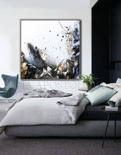 Black White Gold Wall Art, Elegant Abstract Painting with Gold Leaf, Textured Canvas Print, Julia Apostolova, Gold Leaf Painting, Black and White Art, Minimalist Painting, Modern, Contemporary, Wall Art Decor, Interior, Luxury, Modern Watercolor Painting, Gray Black White Gold Abstract Wall Art Canvas Print, Office Decor, Home Decor, Embellished Canvas, Gold Leaf Abstract, Abstract Watercolor, Livingroom Decor, Bedroom Art, Trendy Wall Art, Art Gifts, Shining Accents, Textured Canvas, Minimal Artwork