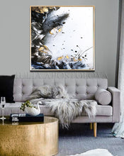 Black White Gold Wall Art, Elegant Abstract Painting with Gold Leaf, Textured Canvas Print, Julia Apostolova, Gold Leaf Painting, Black and White Art, Minimalist Painting, Modern, Contemporary, Wall Art Decor, Interior, Luxury, Modern Watercolor Painting, Gray Black White Gold Abstract Wall Art Canvas Print, Office Decor, Home Decor, Embellished Canvas, Gold Leaf Abstract, Abstract Watercolor, Livingroom Decor, Bedroom Art, Trendy Wall Art, Art Gifts, Shining Accents, Textured Canvas, Minimal Artwork
