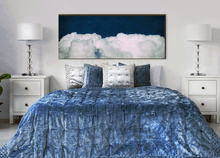 Dark Blue Cloud Art Abstract Cloudscape, Celestial Painting Canvas Print Trend Art, Extra Large Art, Navy Blue Cloud Painting, Cloud Wall Art, Julia Apostolova, Abstract Cloudscape, Trend Art, Textured Canvas, Dark Blue Wall Art, Large Cloud Painting, Cloud Oil Painting, Bedroom Decor, Interior, Trendy, Trend Decor, Living Room, Blue Painting, Interior Designer, Bedroom Room, Blue Art, Naby Blue Decor, Art over Bed, Large Wall Art,