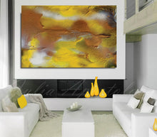 Yellow Copper Print, Canvas Art, Abstract, Large Wall Art, Canvas Print, Summer Modern Yellow Painting Julia Apostolova interior decor modern art
