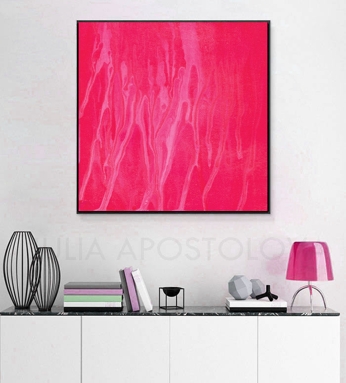Pink Musical Painting, Love Art Girl Room Wall Art Decort Canvas Print –  Julia Apostolova
