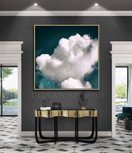 Teal White Wall Art Clouds Stars, Large Modern Canvas Print Cloud Painting Celestial Art Trend Decor, bedroom decor, large canvas, julia apostolova, office decor, home decor, cloud wall art, framed cloud art, unique wall art, trending now prints, dark teal painting, dark teal prints, cloud canvas print, cloud painting, trending decor, cloud art print, living room decor, large wall art, modern trending wall art, nordic decor, boho art, scandi wall art