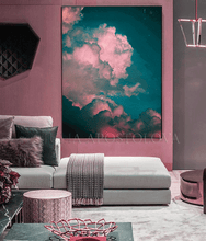 Celestial Pink Clouds, Teal Pink Wall Art, Cloud Painting Canvas Print, Large Modern Cloud Art, Trend Decor, Celestial Art, Interior Decor, Julia Apostolova, Dreamy Wall Art, Dream Art, luxury decor, art above bed art, airbnb decor, oil painting, abstract wall art, abstract print, abstract painting, abstract cloudscape, abstract clouds, interior decor, huge wall art canvas, huge wall art, teal wall art, teal home decor, teal abstract, stretched canvas, abstract clouds, abstract cloud wall art