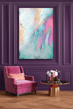 Gold Leaf Canvas Art Turquoise Gold Pink Minimalist Abstract Painting 'Azure Gem' by Julia Apostolova, Gold Leaf Paintung, Watercolor Abstract Painting Gold Leaf Canvas Art, gold leaf watercolor, julia apostolova, gold painting, abstract watercolor, seascape abstract, seascape, abstract seascape painting, Iceland from Above office wall art, gold leaf abstract canvas, gold leaf abstract art, interior decor, livingrom, interior designer, modern decor, office decor, luxury art, living room art, bedroom decor