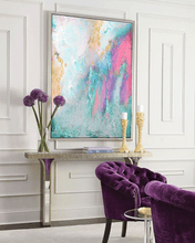 Gold Leaf Canvas Art Turquoise Gold Pink Minimalist Abstract Painting 'Azure Gem' by Julia Apostolova, Gold Leaf Paintung, Watercolor Abstract Painting Gold Leaf Canvas Art, gold leaf watercolor, julia apostolova, gold painting, abstract watercolor, seascape abstract, seascape, abstract seascape painting, Iceland from Above office wall art, gold leaf abstract canvas, gold leaf abstract art, interior decor, livingrom, interior designer, modern decor, office decor, luxury art, living room art, bedroom decor