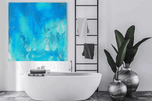 Turquoise Mediterranean Blue Abstract Painting Large Canvas Abstract Print Coastal Wall Art Decor, Coastal Decor, Ocean Waves, Abstract Print, Julia Apostolova, Turquoise Painting, Beach Wall Decor, Abstract Seascape, Summer Art, Abstract Seascape, Beach Wall Decor, Teal Abstract Painting, Teal Art Print, Modern Decor, Living Room, Interior Decor, Ocean Abstract Art, Home Decor, Beach Art, Design, Interior Designer, Large Wall Art, Fine Artist, livingroom, bathroom, interior, Airbnb hotel decor