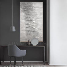 Glitter Painting, Minimalist Silver Art Original, Elegant Gray Painting, Silver Leaf Abstract Art, glitter silver, minimist decor, Julia Apostolova, minimal wall art, grey minimal, zen, silver interior, Gray Original Art, White and Gray, Framed Painting, Gray Abstract, framed wall art, silver abstract art, silver interior design ideas, silver abstract, modern wall decor, modern art decor, modern silver wall art, silver gray, silver glitter, silver foil painting, silver foil, silver floating frame, bedroom