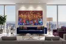 Original Wabi Sabi Relief Painting with Unique 3D Gold & Copper Textures - ''Time Travelling''