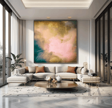 Neutral Canvas Abstract nebula wall art Celestial Painting, Soft ethereal colors Trend Wall Decor