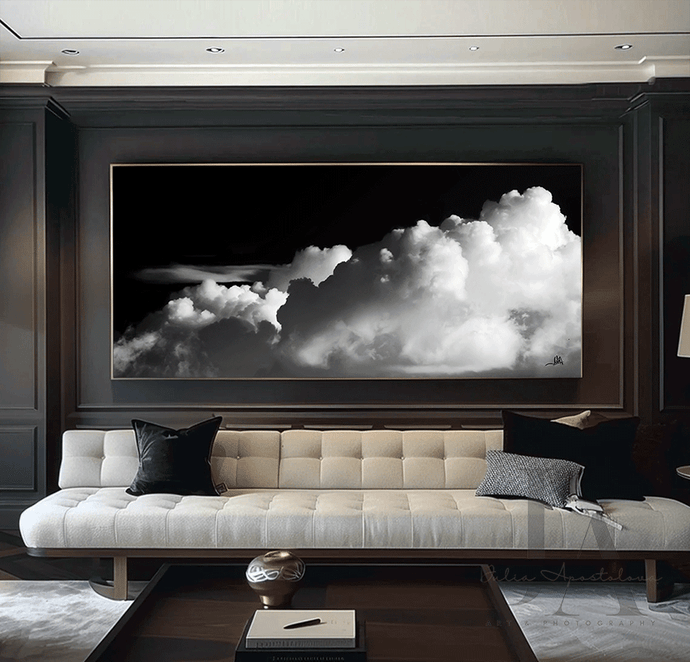 Black White Cloud Art, Minimalist Canvas Wall Art, Large Modern Painting Print, Unique Gift for Him, Dark Cloud Wall Art Abstract Cloudscape, Celestial Painting Canvas Print Trend Art, Extra Large Art, Cloud Painting, Cloud Wall Decor, Julia Apostolova, Abstract Cloudscape, Trend Art, Textured Canvas, Large Cloud Painting, Cloud Oil Painting, Bedroom Decor, Interior, Trendy, Trend Decor, Living Room, Black White Painting, Interior Designer, Bedroom Room Decor, Art over Bed, Large Wall Art