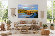 Large Scenic landscape photography, Lake Canvas Print, Norwegian Nature Art, Home Office decor