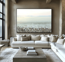 Long Exposure Photography, Coastal Print, Minimalist Wall Art, Pebble Beach Peaceful Waters, Zen Art
