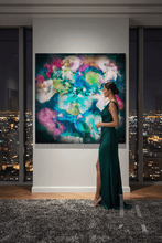 Celestial Floral Bouquet – Oversized Abstract Canvas Print by artist Julia Apostolova