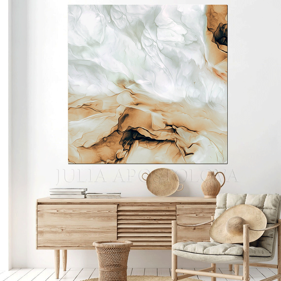 Earth Tones Wall Art Neutral Painting Print on Canvas 'Autumn Sonata' – Julia Apostolova for Free Printable Boho Wall Art