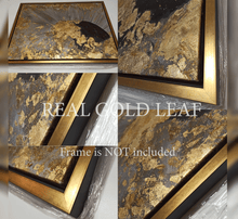 Gold Leaf Abstract Painting, Luxury Wall Art Decor, ''Autumn Dreams'' by artist Julia Apostolova