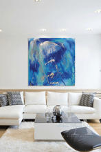 Ocean Abstract Minimalist Painting Blue Silver Minimal Art Abstract Seascape Print Julia Apostolova