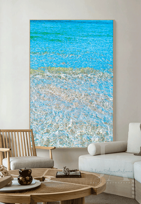 Turquoise Waters, Relaxing Wall Art in living room setting, Coastal Decor, Zen Canvas Print, Abstract Tropical Waters, Gift for someone special and gift for sea lover.
