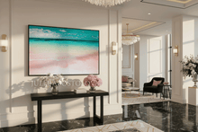 ''Pink Sand Beach''- Oversized Coastal Canvas Wall Art