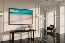 ''Pink Sand Beach''- Oversized Coastal Canvas Wall Art