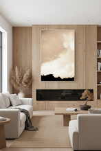 Champagne Clouds Neutral Abstract Painting Large Canvas Modern Beige Wall Art for Trend Boho Decor