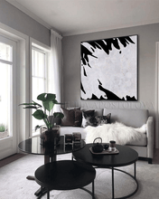White Black Minimalist Abstract Painting Art Modern Home Decor Abstract Art Interior Trend Wall Art