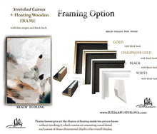 Framing options for artwork with different frame colors and finishes.