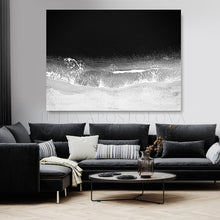 Black White Ocean Wall Art, Large Canvas Seascape Painting Print, Minimalist Coastal Trending Decor