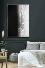 Black White Ocean Wall Art, Large Canvas Seascape Painting Print, Minimalist Coastal Trending Decor
