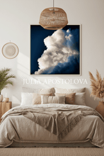 Navy Sky Cloud Oil Abstract Painting, Cloud Wall Art, Extra Large Canvas for Modern Decor, Trend Art