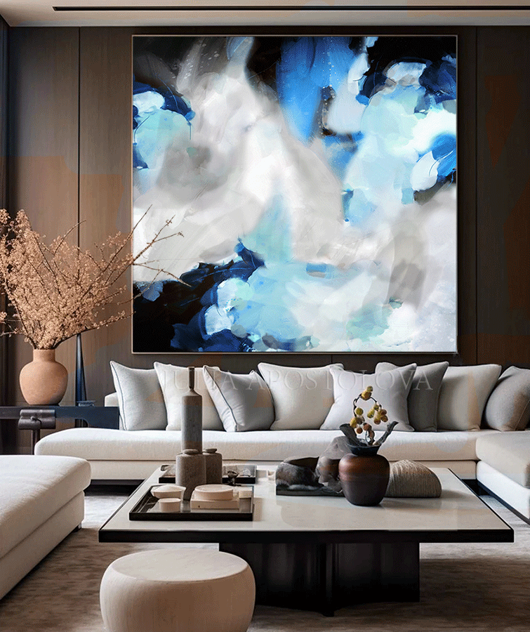 Wall Art Abstract Painting for Living Room: Abstract Elegance